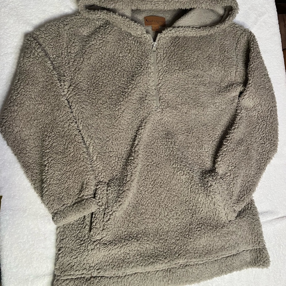 Koolaburra Taupe Sherpa Hooded Pullover